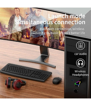 Mini Ricevitore Audio Usb Wireless Bluetooth 5.0 Aux Stereo Rgb Led Light Q-tr31         