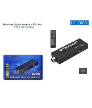 Mini Ricevitore Decoder Digitale Terrestre Dvb-t2 H265 10 Bit Hdmi Usb Dg-t0ss         