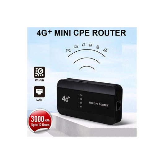Trade Shop - Mini Router Cpe Ethernet 4g Lte Wifi 6 300mbps Rj45 Slot Scheda Sim Tipo C Portatile         