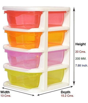 Mini Scatola Di Immagazzinaggio Desktop Cassetto A 4 Strati Plastica Multicolore         