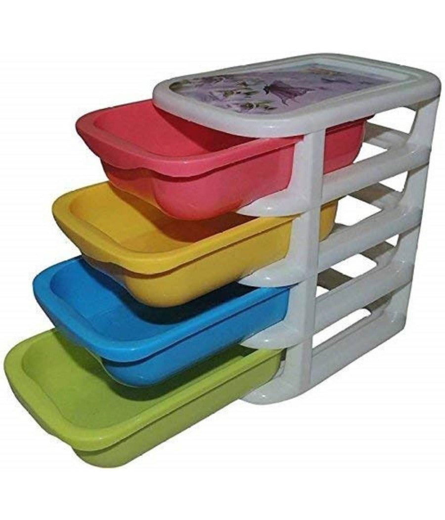 Mini Scatola Di Immagazzinaggio Desktop Cassetto A 4 Strati Plastica Multicolore         