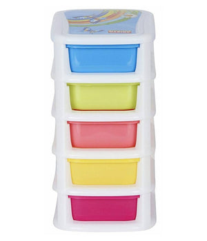 Mini Scatola Di Stoccaggio Cassetto Desktop In Plastica A 5 Strati Multicolore         