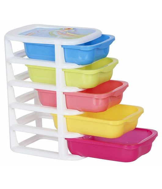 Mini Scatola Di Stoccaggio Cassetto Desktop In Plastica A 5 Strati Multicolore         