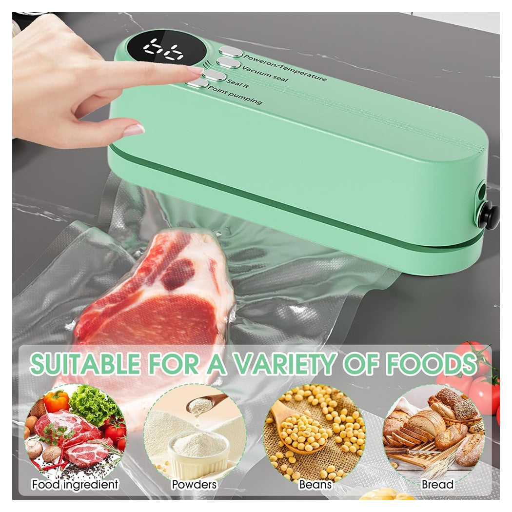 Trade Shop - Mini Sigillatore Per Sottovuoto 7in1 Portatile 3 Velocità Ricaricabile Con 5 Sacchetti -