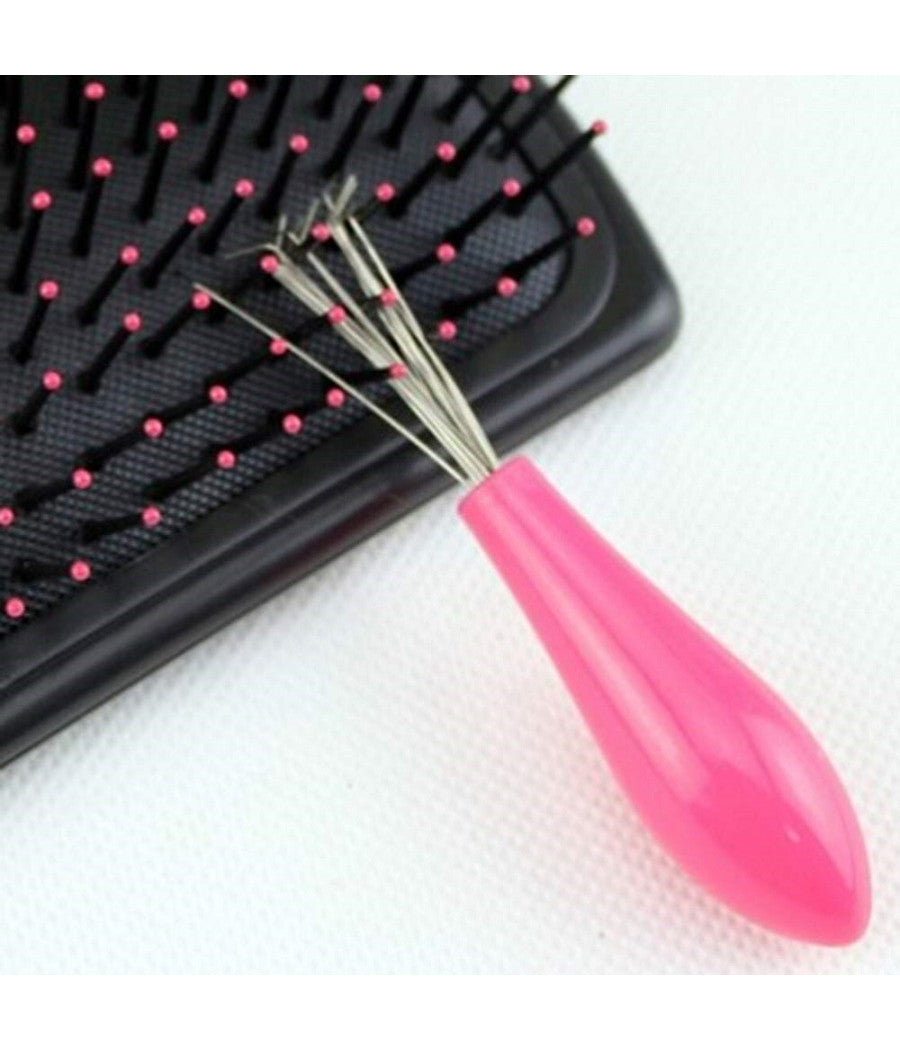 Mini Spazzola In Metallo Spazzolina Per Pulizia Capelli Spazzola Setole Pettine         