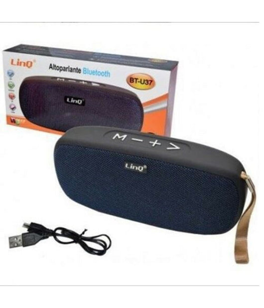 Mini Speaker Cassa Bluetooth Radio Fm Vivavoce Usb Micro Sd Aux Linq Bt-u37         
