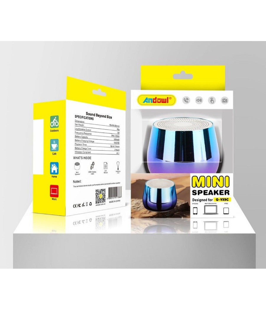 Mini Speaker Wireless Q-yx9c Altoparlante Bluetooth 5.0 Portatile Senza Fili 3w         