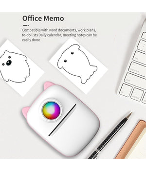 Mini Stampante Portatile Fotografica Tascabile Con Batteria Da 1000 Mah 203 Dpi         