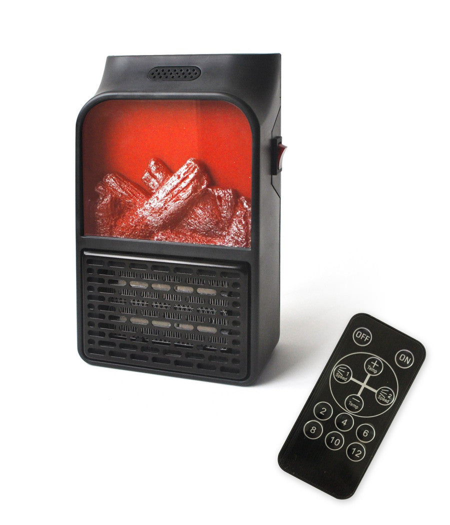 Mini Stufa Elettrica Termoventilatore Portatile Con Telecomando Caminetto Fuoco         