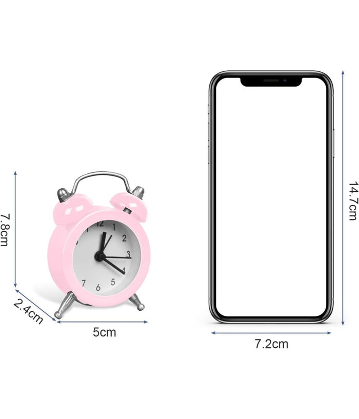 Mini Sveglia Analogico Da Tavolo Piccola Orologio Allarme Sonoro         