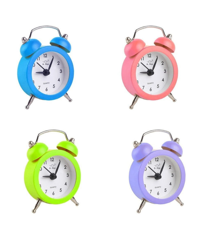 Mini Sveglia Analogico Da Tavolo Piccola Orologio Allarme Sonoro         