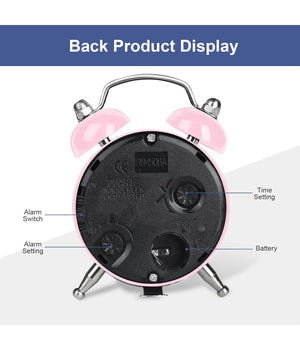 Mini Sveglia Analogico Da Tavolo Piccola Orologio Allarme Sonoro         