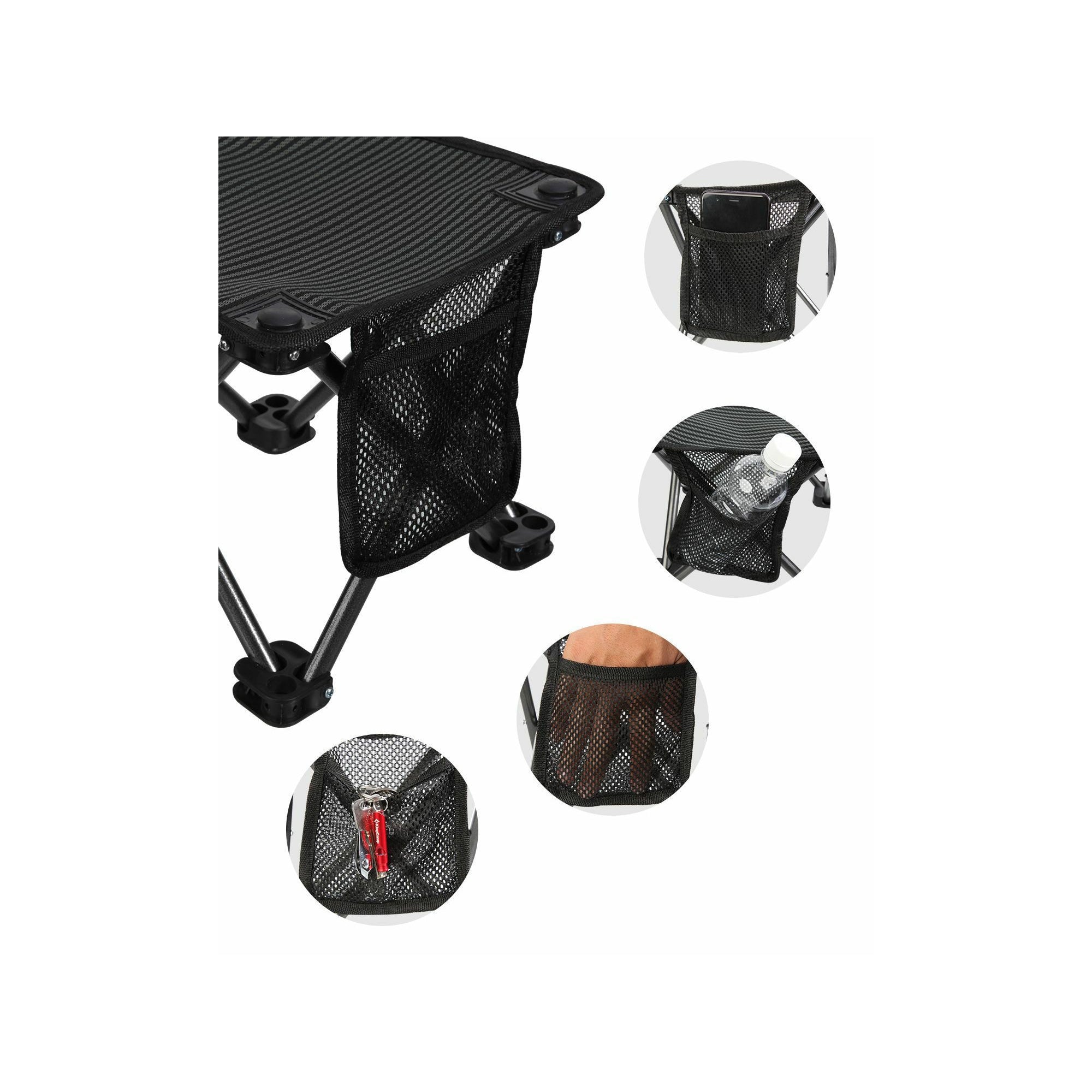 Mini sgabello pieghevole - Kingcamp - Nero - Borsa da trasporto inclusa