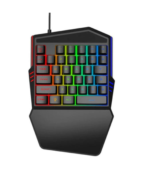 Mini Tastiera Gioco Singola Usb Retroilluminazione Rgb A Una Mano Gaming Q-jp60         
