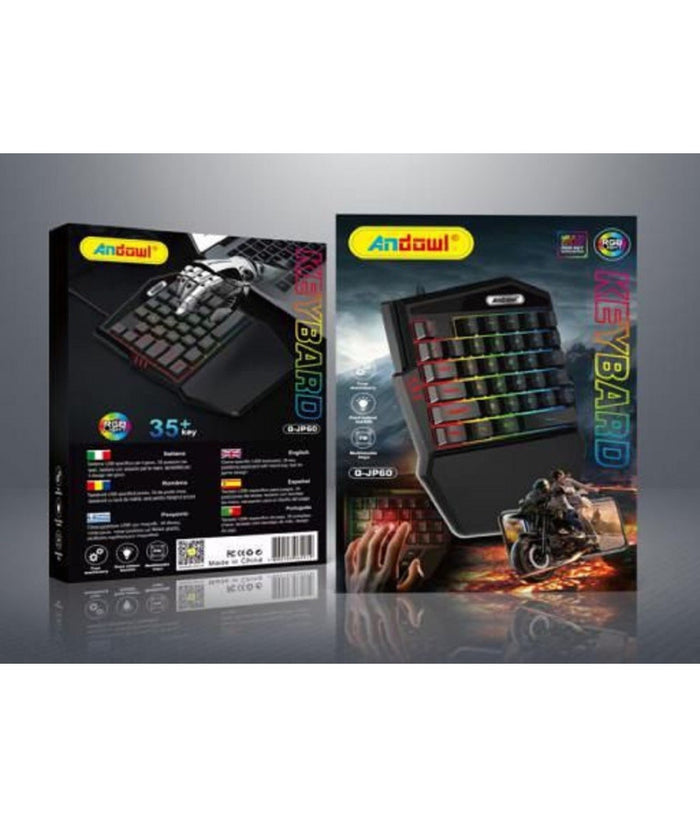 Mini Tastiera Gioco Singola Usb Retroilluminazione Rgb A Una Mano Gaming Q-jp60         