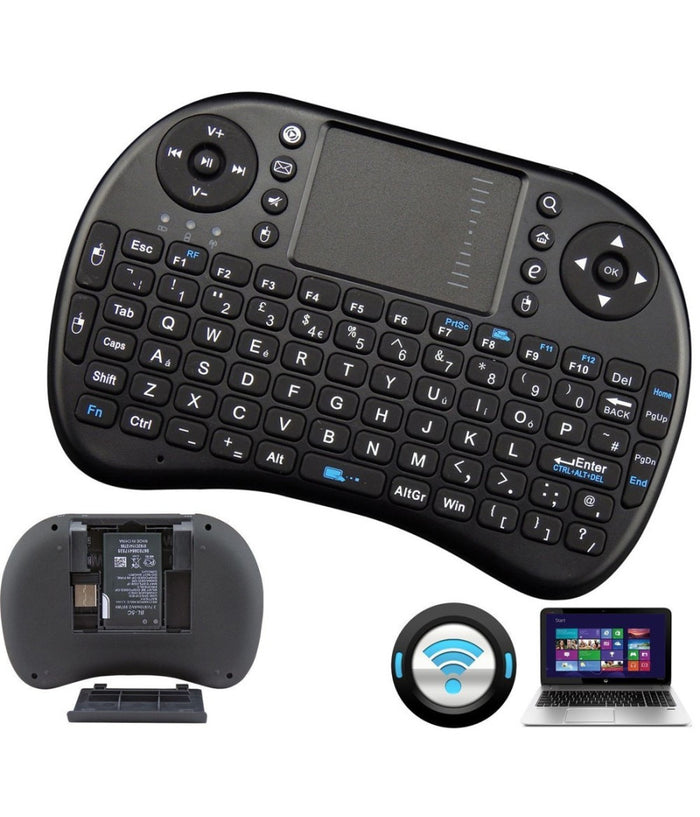 Mini Tastiera Wireless 2,4ghz Qwerty Touchpad Per Android Tv Xbox Pc 92 Tasti         