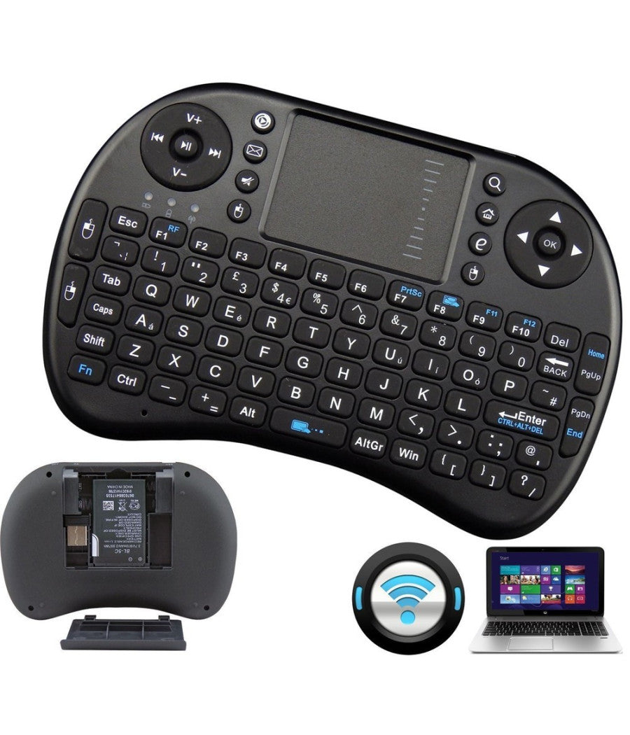 Mini Tastiera Wireless 2,4ghz Qwerty Touchpad Per Android Tv Xbox Pc 92 Tasti         