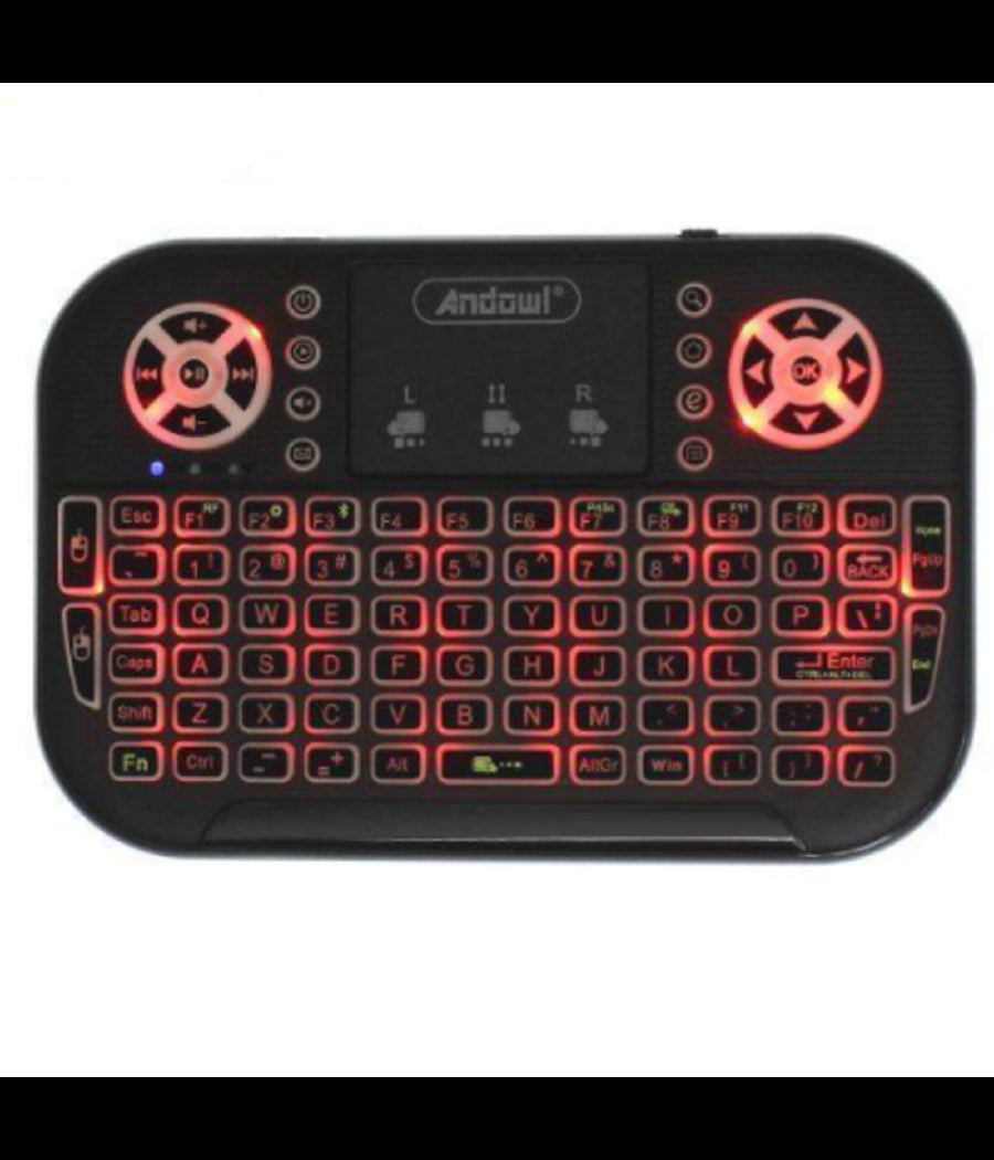 Mini Tastiera Wireless Bluetooth Ricaricabile Q-k700c Con Touchpad Inglese Usa         