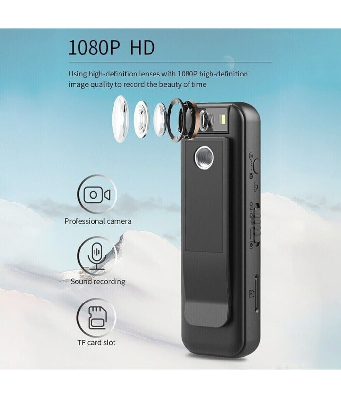 Mini Telecamera Spia Lcd Con Lente Girevole Con Visione Notturna Bodycam Full Hd         