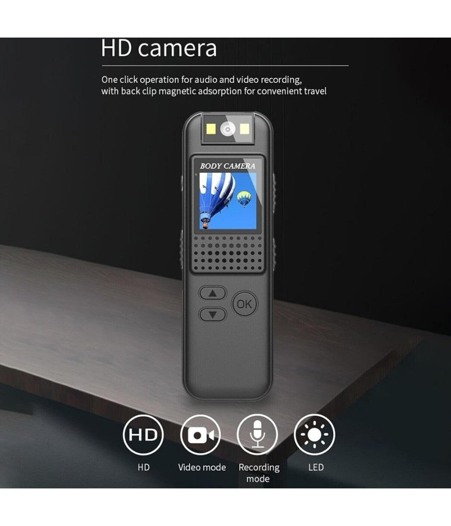 Mini Telecamera Spia Lcd Con Lente Girevole Con Visione Notturna Bodycam Full Hd         