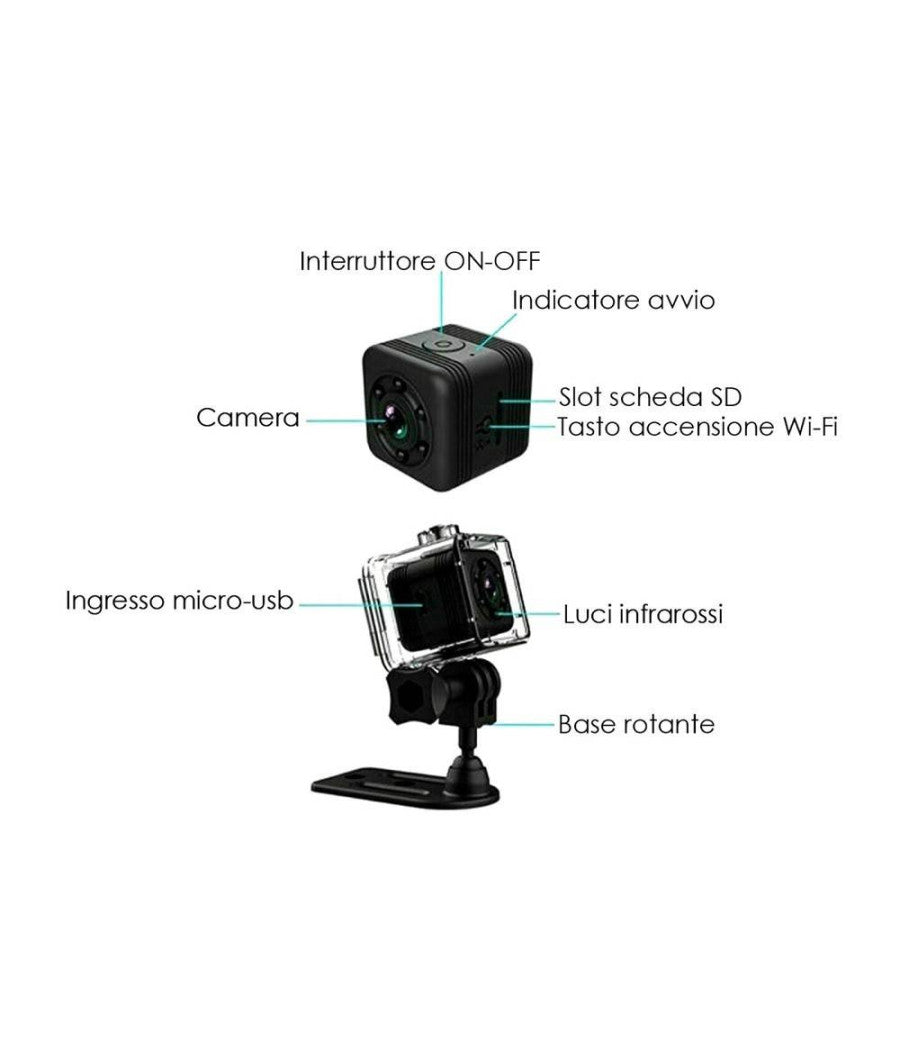 Mini Telecamera Sport Spia Sq29 Wifi Sub Ip Sensore Movimento Waterproof         