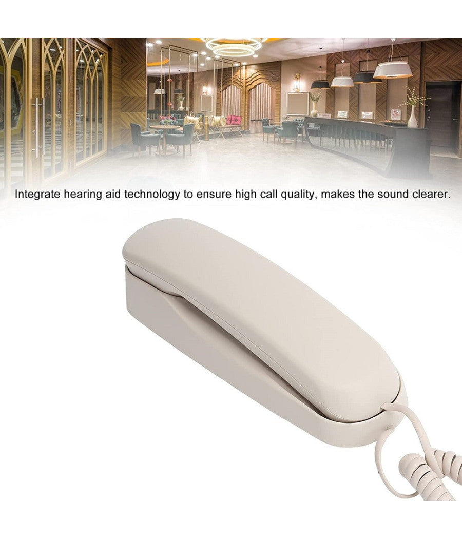 Mini Telefono Fisso Con Filo Linea Fissa Classico Da Parete Ufficio Famiglia         