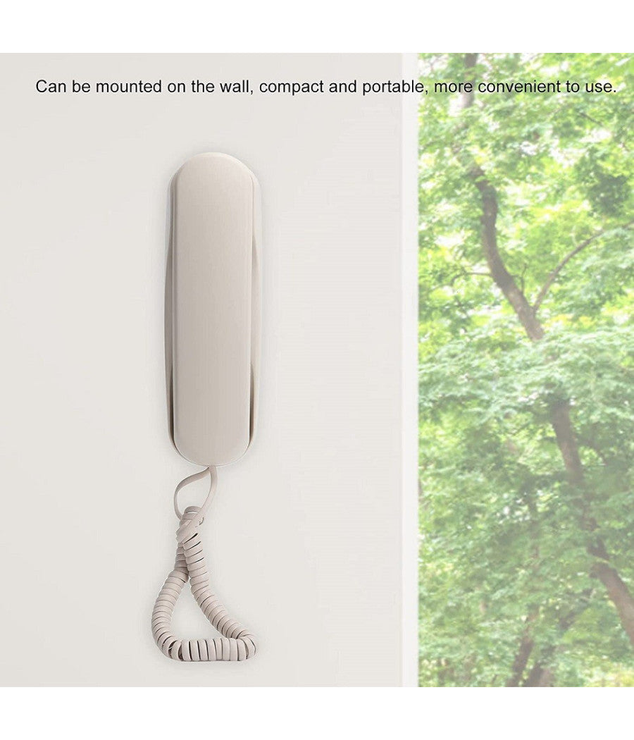 Mini Telefono Fisso Con Filo Linea Fissa Classico Da Parete Ufficio Famiglia         