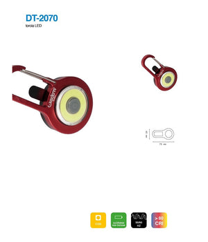 Mini Torcia A Led Cob In Alluminio Tascabile Portatile In Vari Colori Dt-2070         