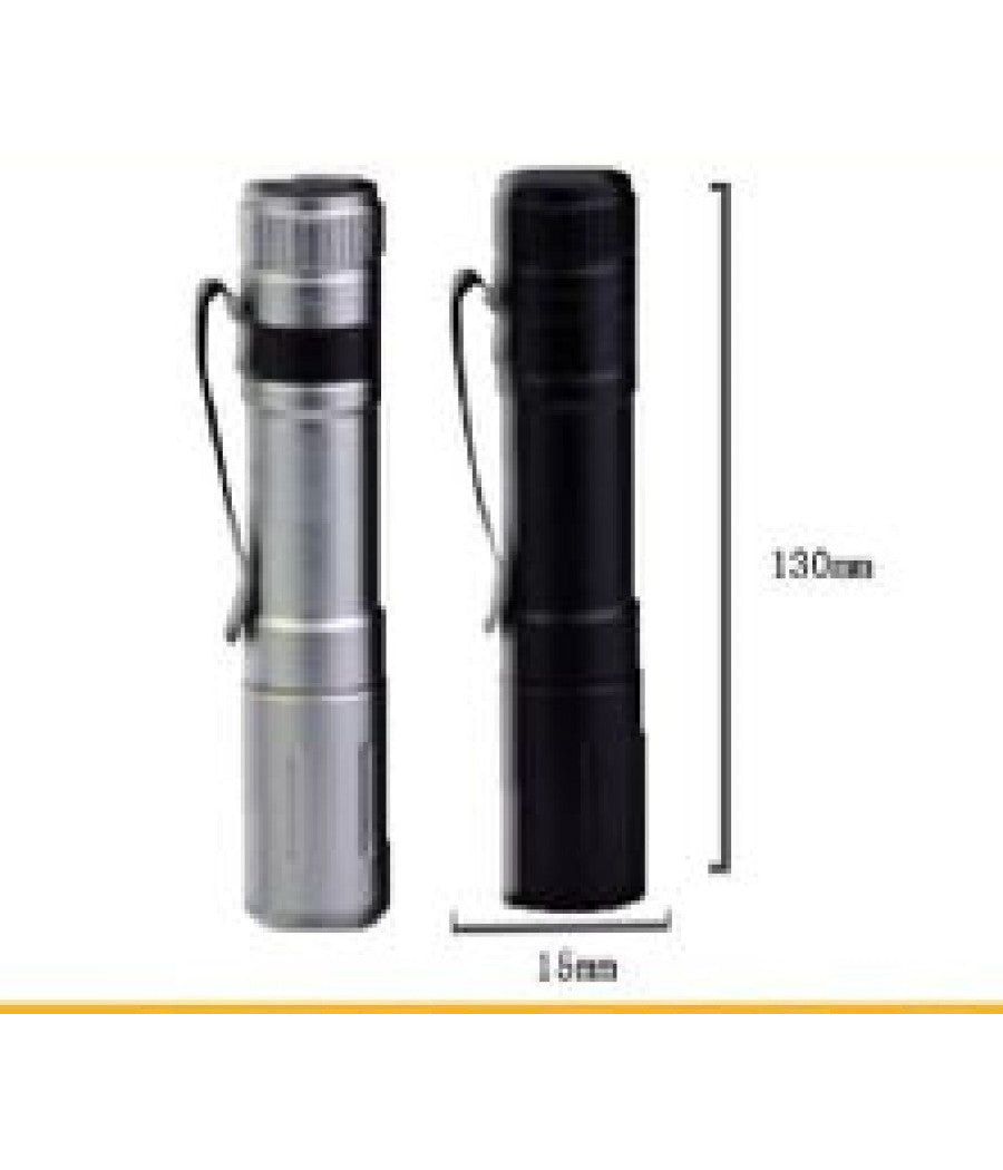 Mini Torcia Con Zoom A Led Tx-9636 A Batterie Compatta Con Custodia In Metallo         