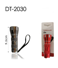 Mini Torcia Led Elettrica Luce Tascabile Portatile 9.5 Cm Con Gancetto Dt-2030         