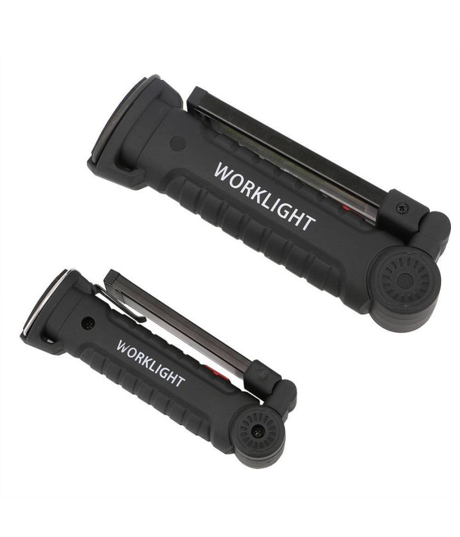 Mini Torcia Ricaricabile Led Cob Magnetica Snodata Luce Lampada Lavoro Meccanico         