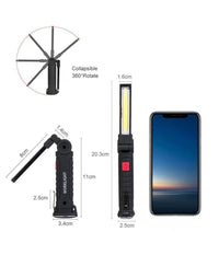 Mini Torcia Ricaricabile Led Cob Magnetica Snodata Luce Lampada Lavoro Meccanico         