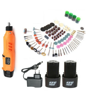 Mini Trapano Smerigliatrice A Doppia Batteria 12v 2ah Tipo Dremel 148 Accessori         