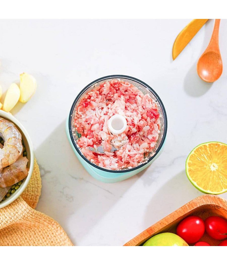 Mini Tritatutto Elettrico Robot Cucina Miscelatore Alimentare Portatile Senza Fili         