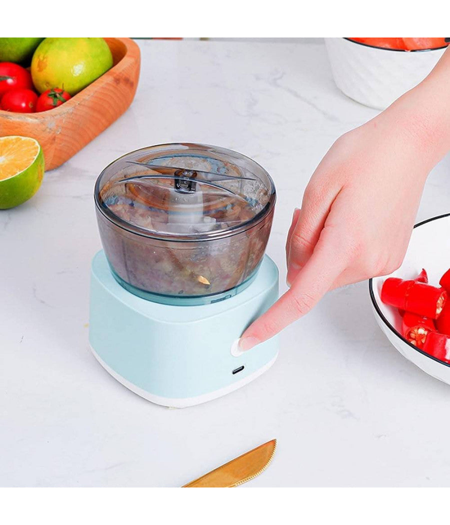 Mini Tritatutto Elettrico Robot Cucina Miscelatore Alimentare Portatile Senza Fili         
