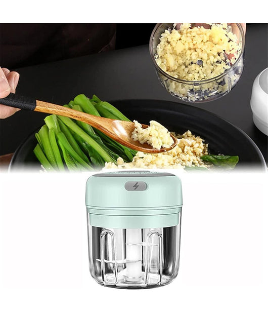 Mini Trituratore A Batterie Per Aglio Zenzero Peperoncino Ricaricabile Usb 250ml         