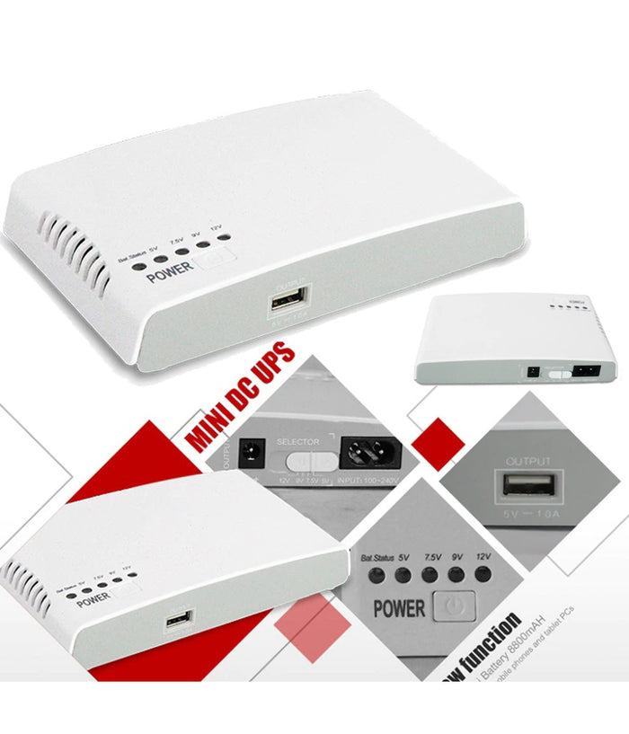 Mini Ups Alimentatore Portatile Batteria Ricaricabile Q-a212 17 W Backup Router         