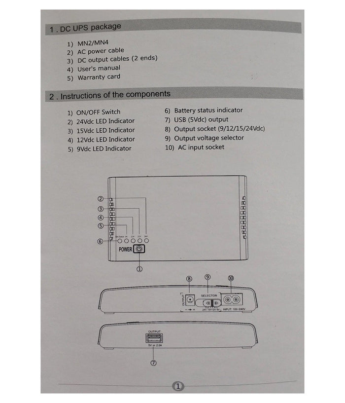 Mini Ups Alimentatore Portatile Batteria Ricaricabile Q-a212 17 W Backup Router         