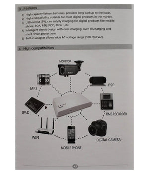 Mini Ups Alimentatore Portatile Batteria Ricaricabile Q-a212 17 W Backup Router         