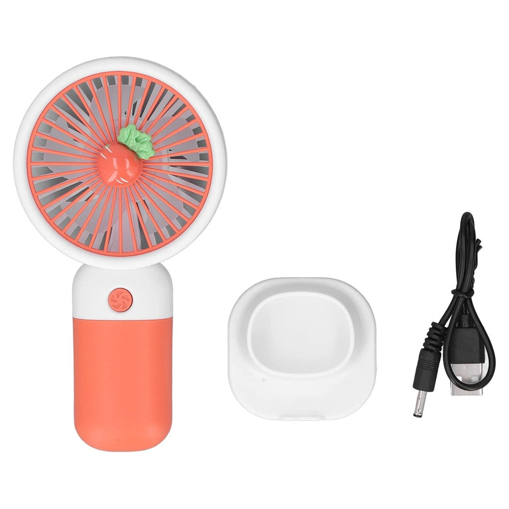 Trade Shop - Mini Ventilatore A Mano Batteria Ricaricabile Usb Portatile Tascabile Viaggio Con Base -