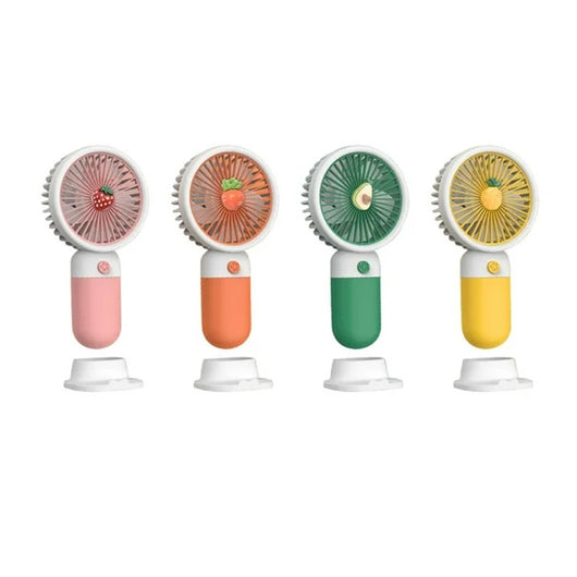 Trade Shop - Mini Ventilatore A Mano Batteria Ricaricabile Usb Portatile Tascabile Viaggio Con Base -