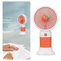 Trade Shop - Mini Ventilatore A Mano Batteria Ricaricabile Usb Portatile Tascabile Viaggio Con Base -