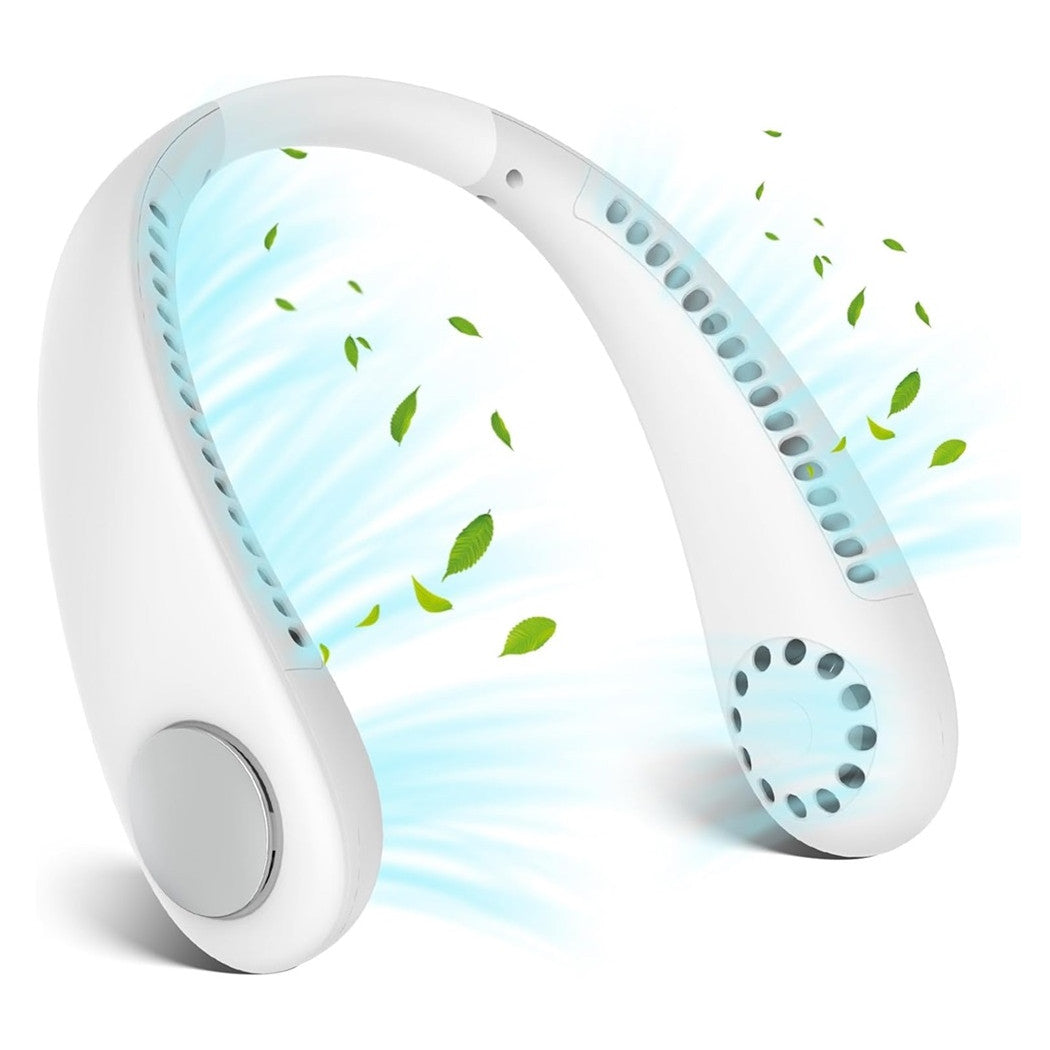 Trade Shop - Mini Ventilatore Collo Portatile Ricaricabile Usb Senza Pale 2600mah 3 Velocità Silenzioso -