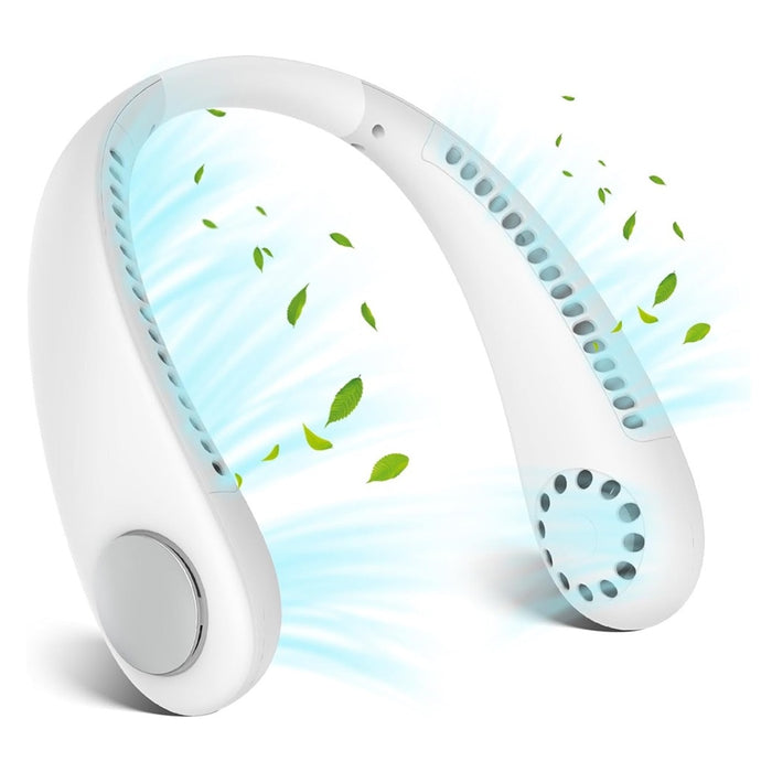 Trade Shop - Mini Ventilatore Collo Portatile Ricaricabile Usb Senza Pale 2600mah 3 Velocità Silenzioso -