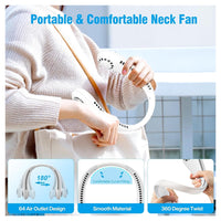 Trade Shop - Mini Ventilatore Collo Portatile Ricaricabile Usb Senza Pale 2600mah 3 Velocità Silenzioso -