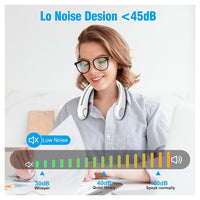 Trade Shop - Mini Ventilatore Collo Portatile Ricaricabile Usb Senza Pale 2600mah 3 Velocità Silenzioso -