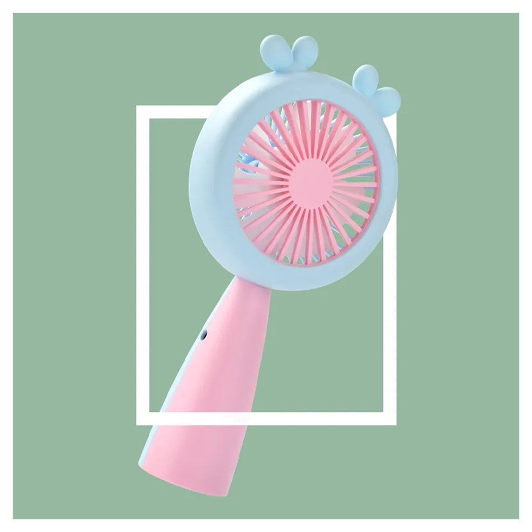 Trade Shop - Mini Ventilatore Con Luce A Led Hq66-17 Portatile Batteria Ricaricabile Usb 2 Velocità -