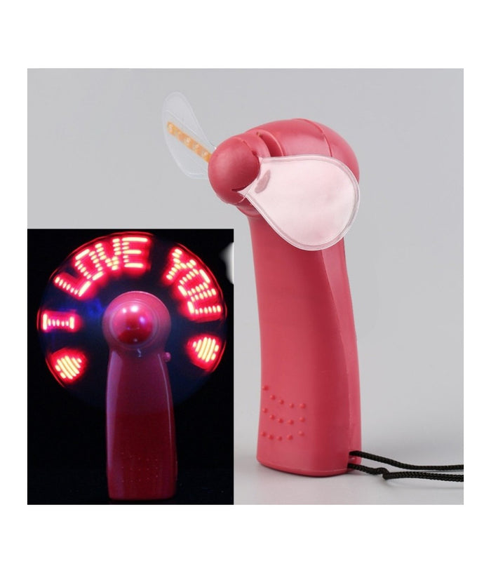 Trade Shop - Mini Ventilatore Messaggio 2 Pale Portatile Piccolo A Batterie Raffreddamento -