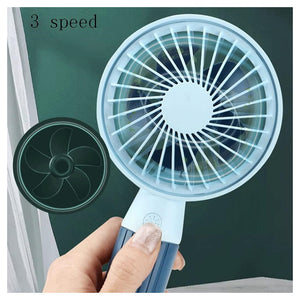 Trade Shop - Mini Ventilatore Usb 3 Velocità Regolabile Portatile Piccola Tascabile Viaggi Ufficio -