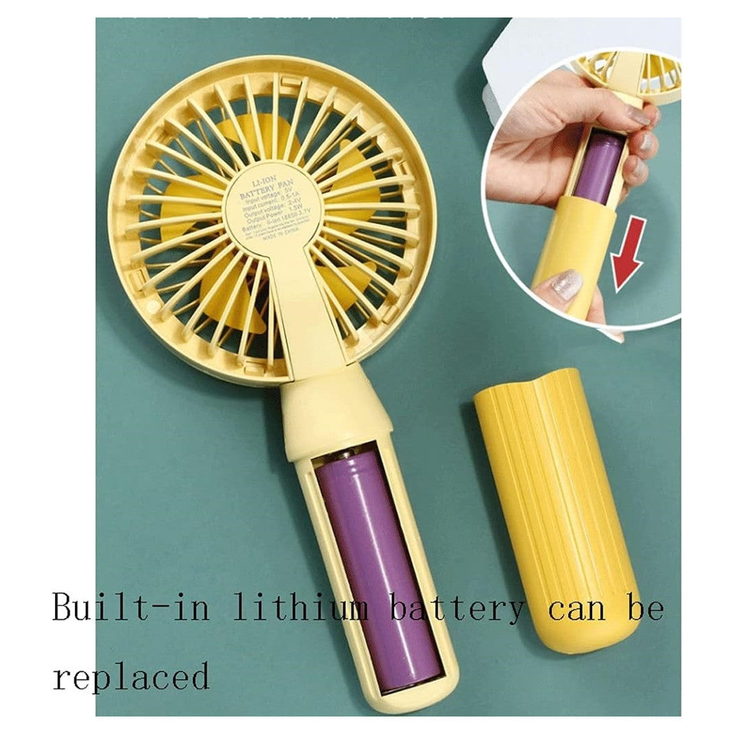 Trade Shop - Mini Ventilatore Usb 3 Velocità Regolabile Portatile Piccola Tascabile Viaggi Ufficio -
